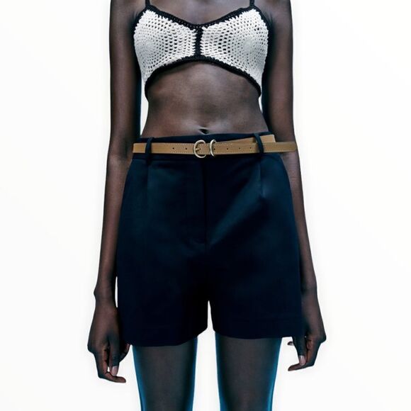 ZARA | Black | SHORTS WITH DARTS - Picture 6 of 12